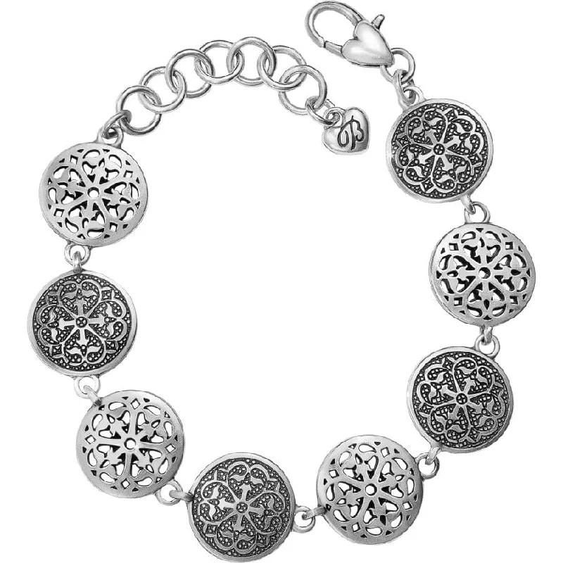 Shiny modern bangles-Ferrara Medallion Link Bracelet