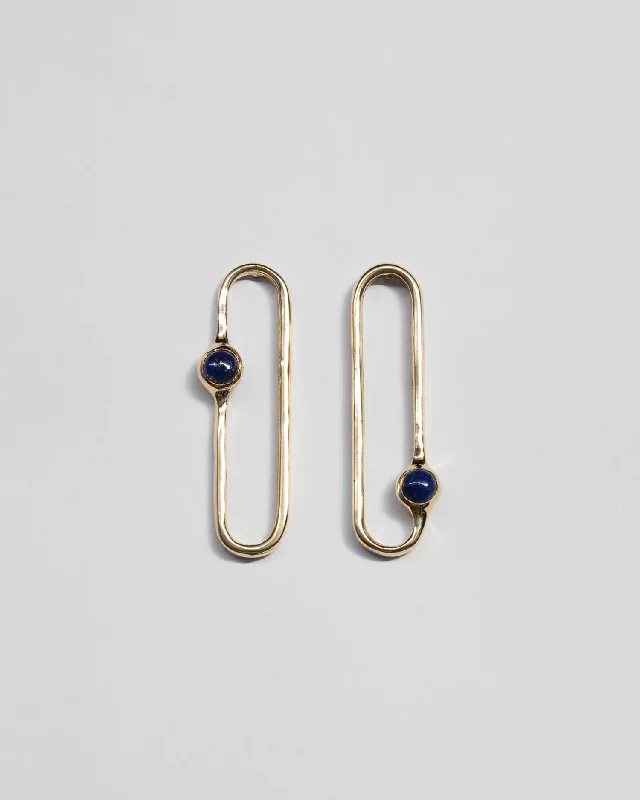 Pink gold earrings-Amparo Earrings in Lapis