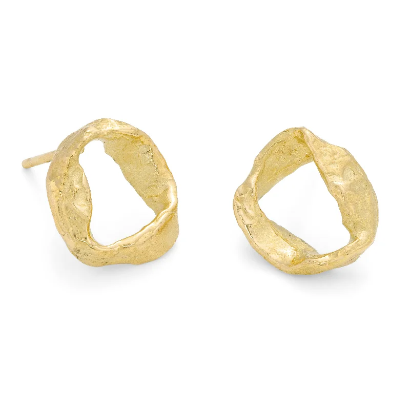 Twine bead earrings-Whorl Studs 18ct Gold