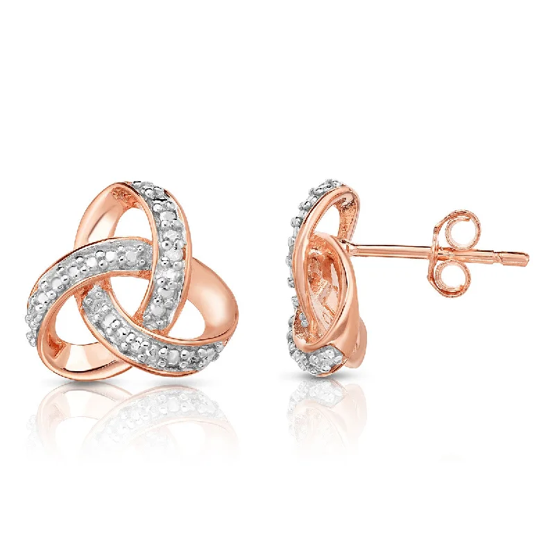 Topaz stud earrings-Diamond Love Knot Earrings