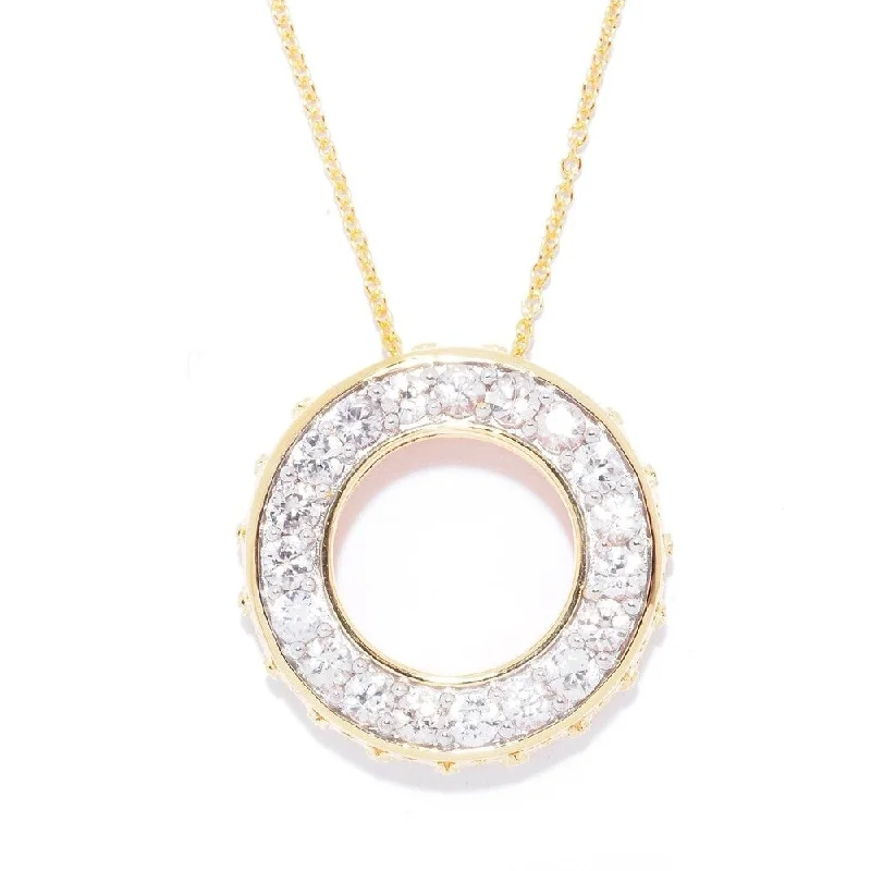 Worn medallion necklaces-Exotic White Zircon Circle of Life Necklace