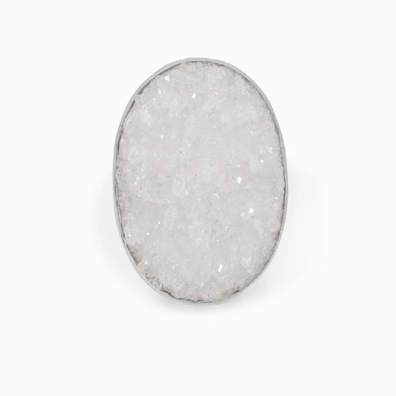 Clear Quartz Druzy Ring