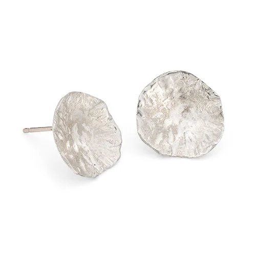 Pure crystal earrings-Limpet Studs Silver