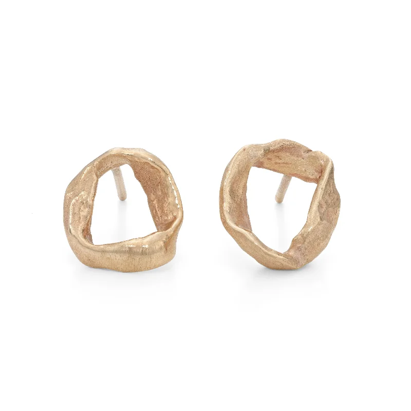 Thick hoop earrings-Whorl Studs 9ct Gold