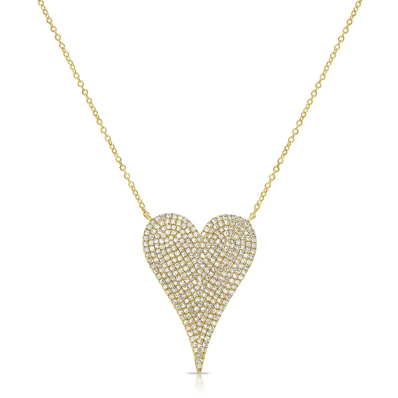 Radiant pearl necklaces-Joelle Diamond Heart Pendant Necklace 14K Yellow Gold 1/7 CT TDW