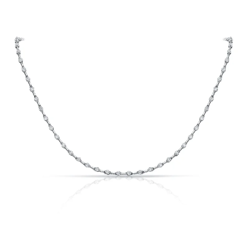 Haze glass necklaces-Auriya 18k White Gold 4 1/4ct TDW 2-Prong Diamond Tennis Necklace (H-I, SI1-SI2)