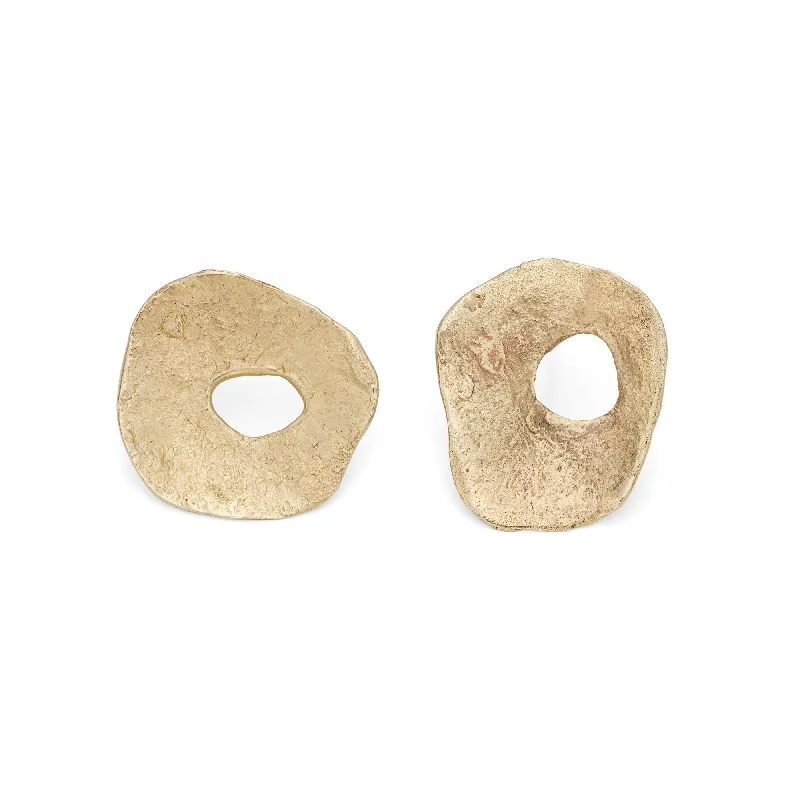 Lily motif earrings-Holed Hepworth Studs (small)