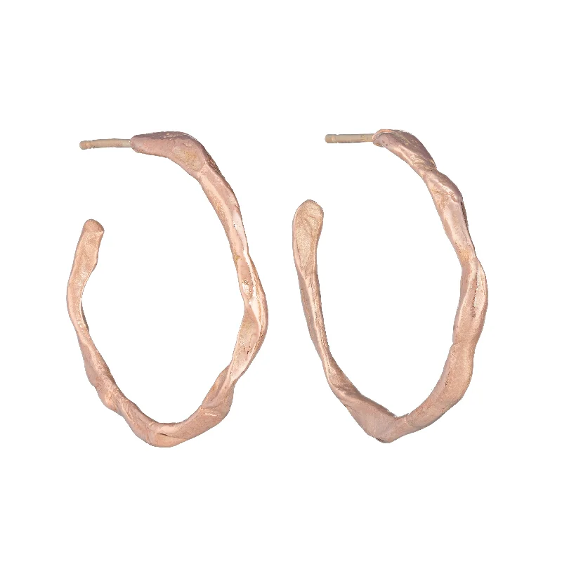 Playful pair earrings-Penzance Hoops 9ct Rose Gold