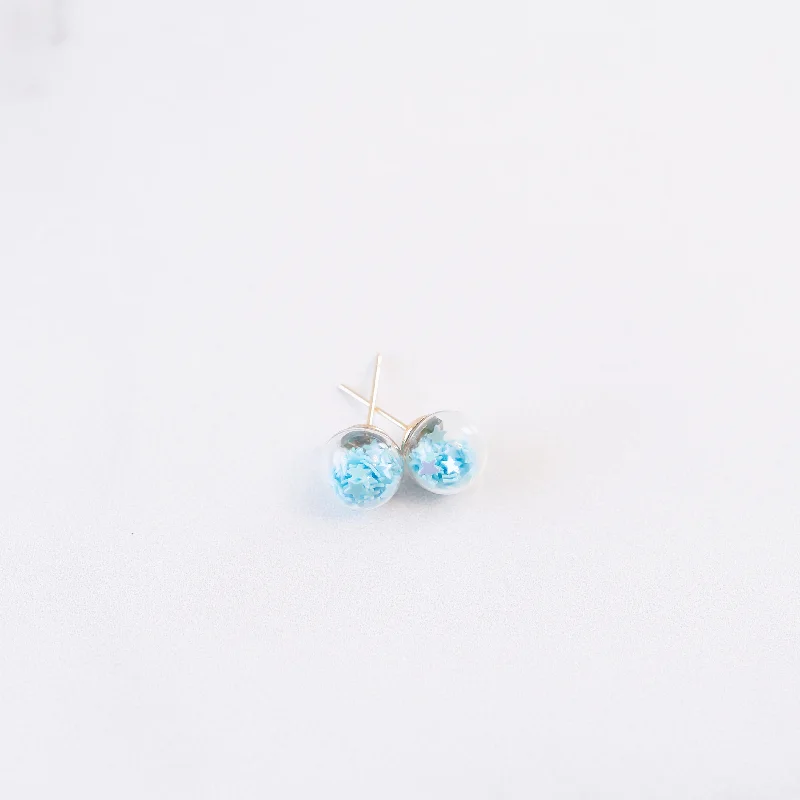 Polished bead earrings-Light Blue | Mini Star Confetti Stud Earrings