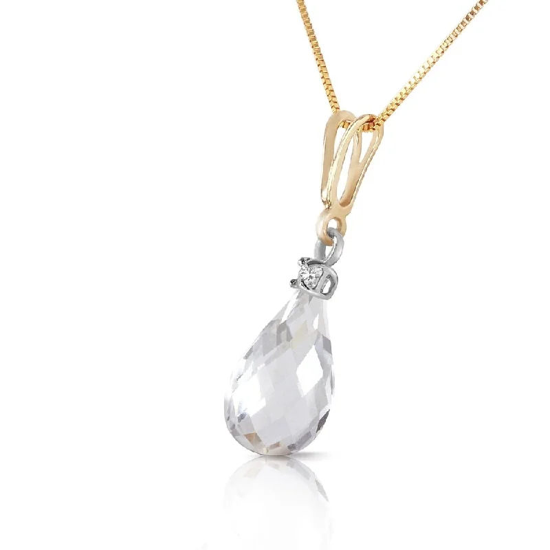 Cosmic charm necklaces-2.3 CTW 14K Solid Gold Abounding Grace White Topaz Necklace