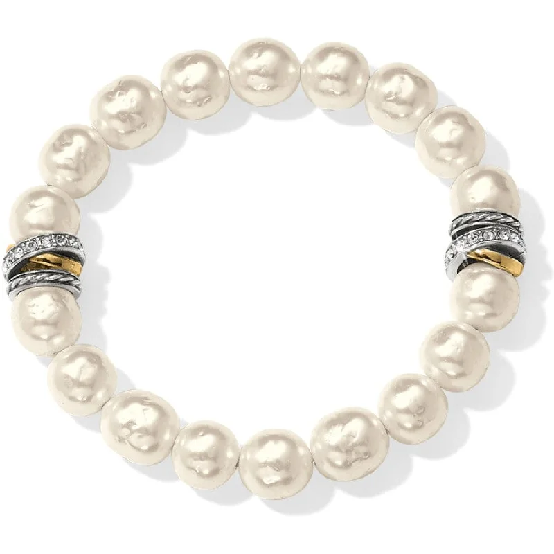 Cord edge bangles-Neptune's Rings Pearl Stretch Bracelet