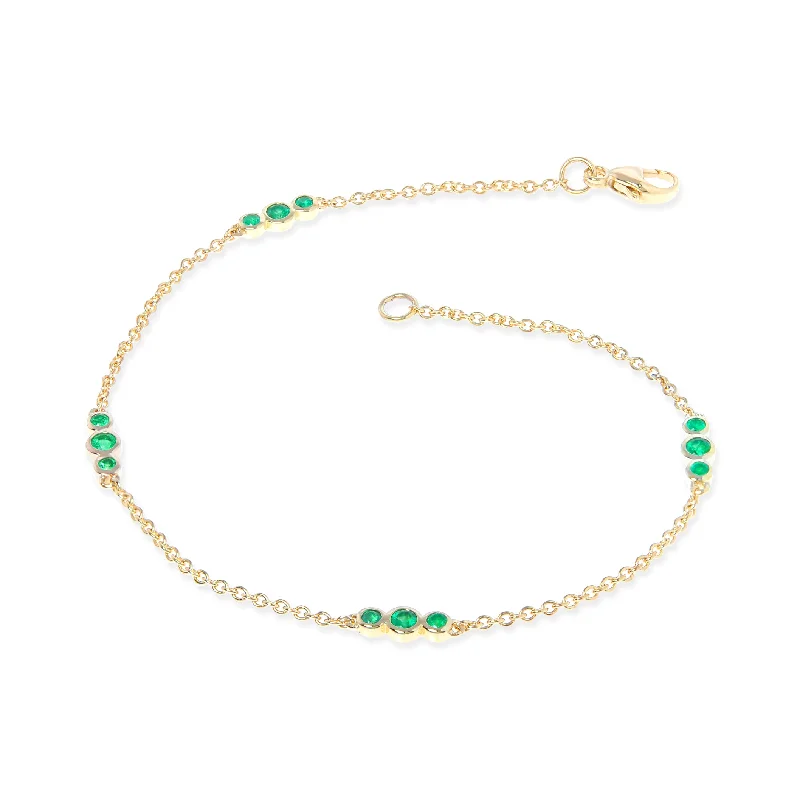 Loop charm bangles-Triplets Bracelet in Emeralds