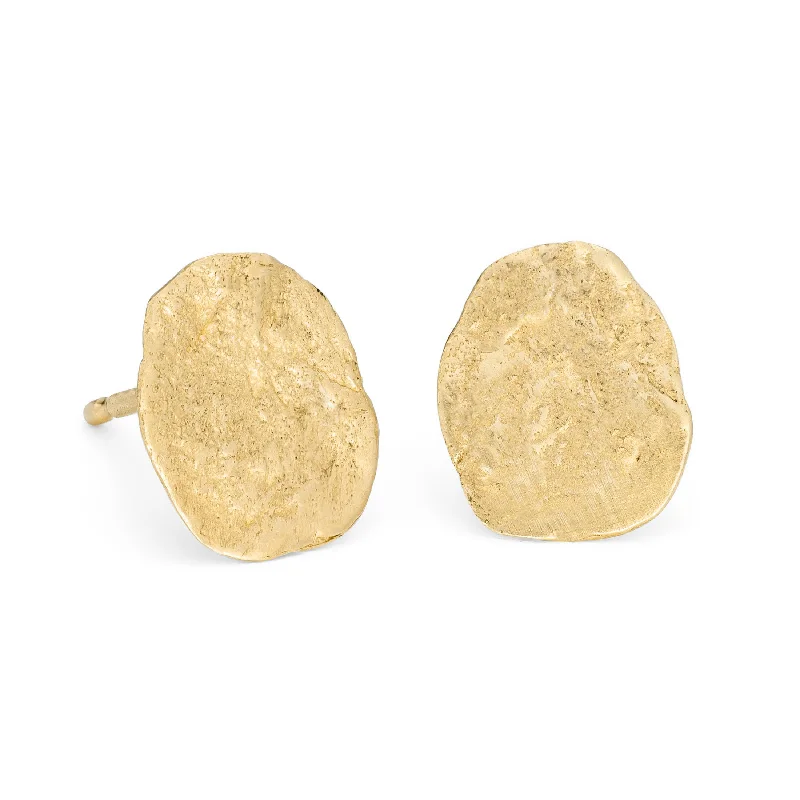 Tiny star earrings-Pressed Nugget Studs 18ct Gold