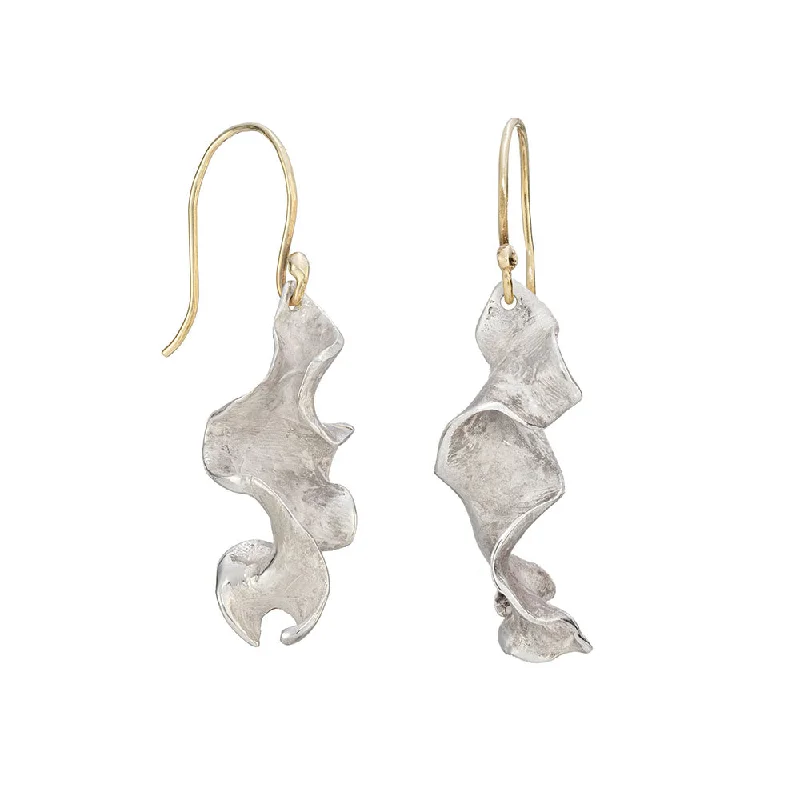 Deco style earrings-Curly Kelp Drop Earrings