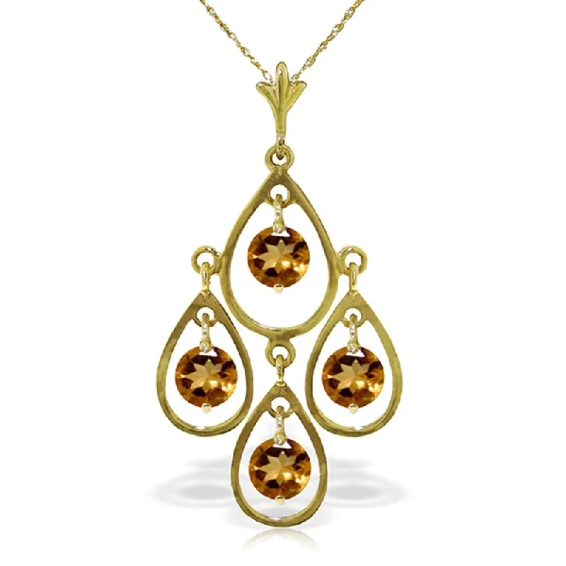 Mystic eye necklaces-1.2 Carat 14K Gold Ray of Love Citrine Necklace