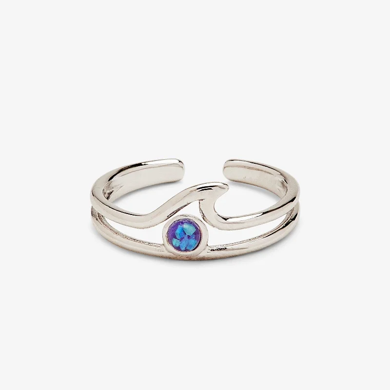 Sleek modern engagement rings-Opal Wave Toe Ring