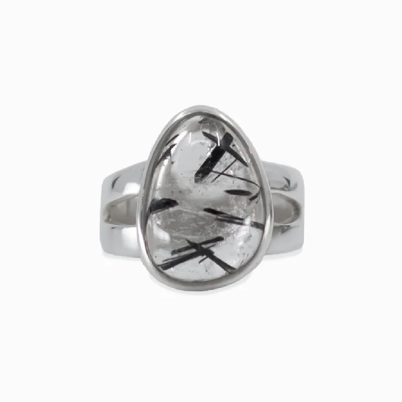 Tourmalinated Quartz Ring