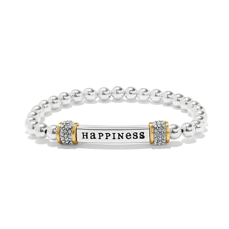 Sleek design bangles-Meridian Happiness Two Tone Stretch Bracelet