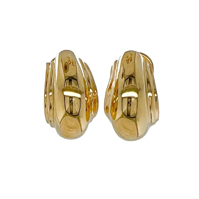 Textured disc earrings-Tiffany & Co. Paloma Picasso Vendome 18k Yellow Gold Half Hoop Earrings 15.4g