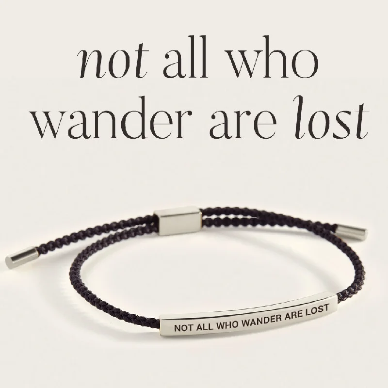 Baroque pearl bangles-Not All Who Wander Are Lost Inspire Bracelet