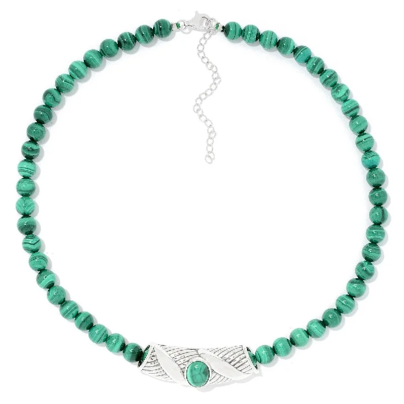 Mystic eye necklaces-925 Sterling Silver Malachite Necklace