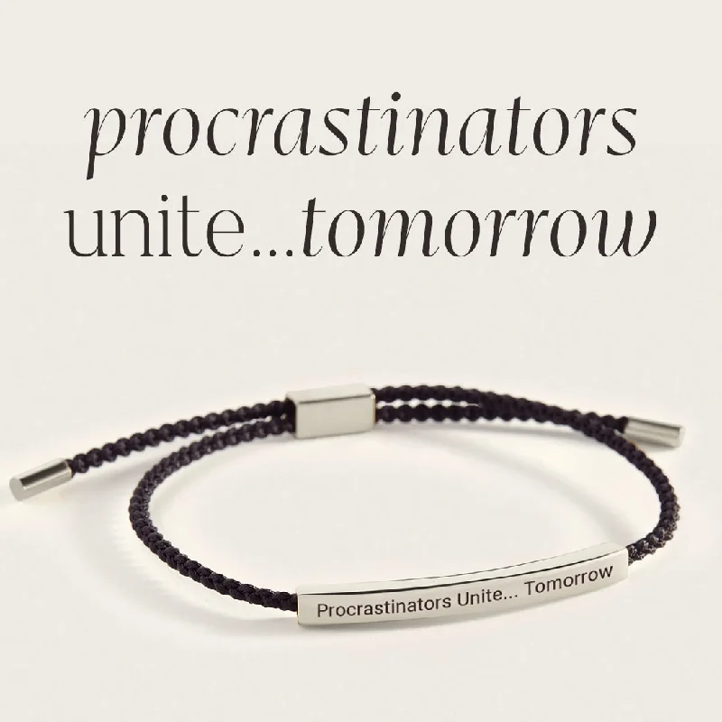 Textured letter bangles-Procrastinators Unite... Tomorrow Inspire Bracelet