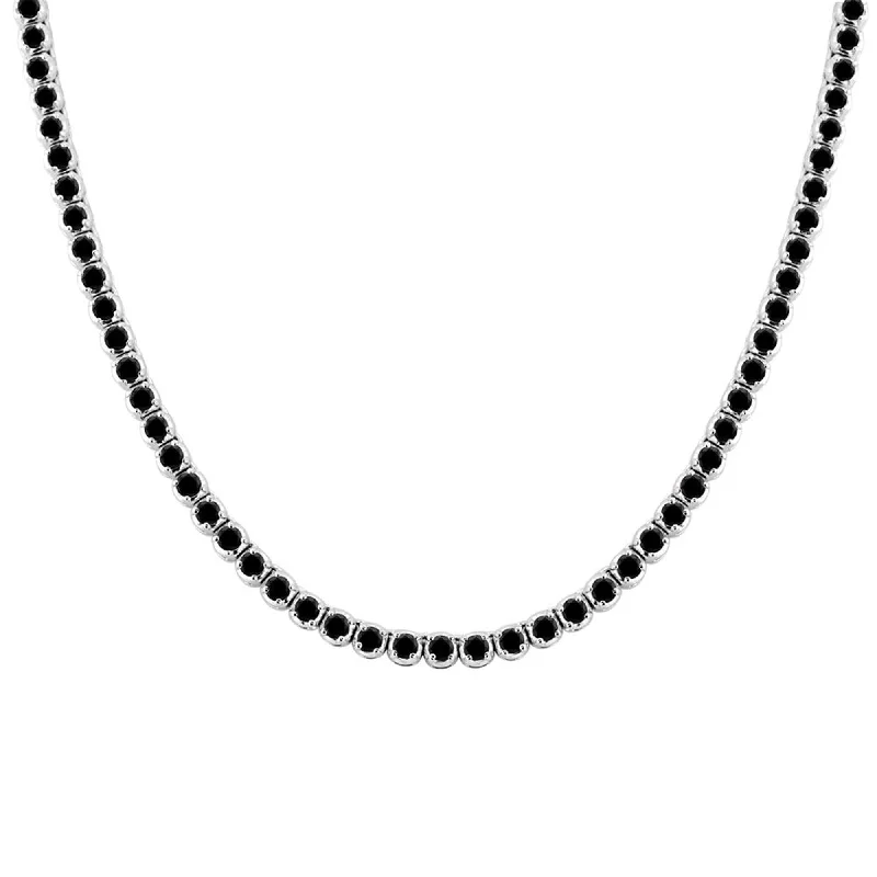 Silk fringe necklaces-Auriya 15ctw Black Diamond Tennis Necklace 14k Gold - 22-Inch