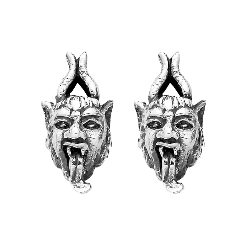 Fluid art earrings-KRAMPUS - Sterling Silver Studs