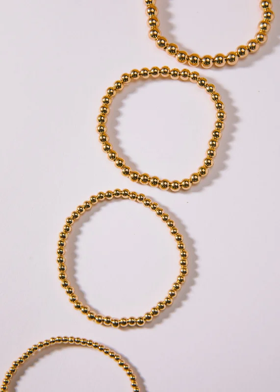 Tiny stack bangles-Gold Ball Bracelets